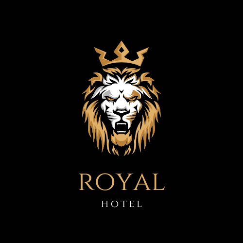 black illustrated lion hotel logo