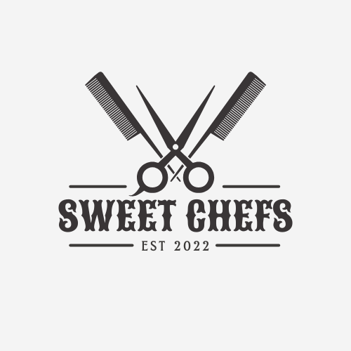 grey vintage barbershop logo